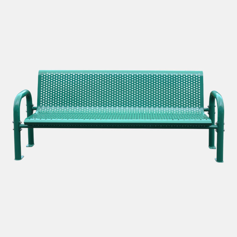 Steel Garden Bench with Backrest - Weatherproof Outdoor Seat