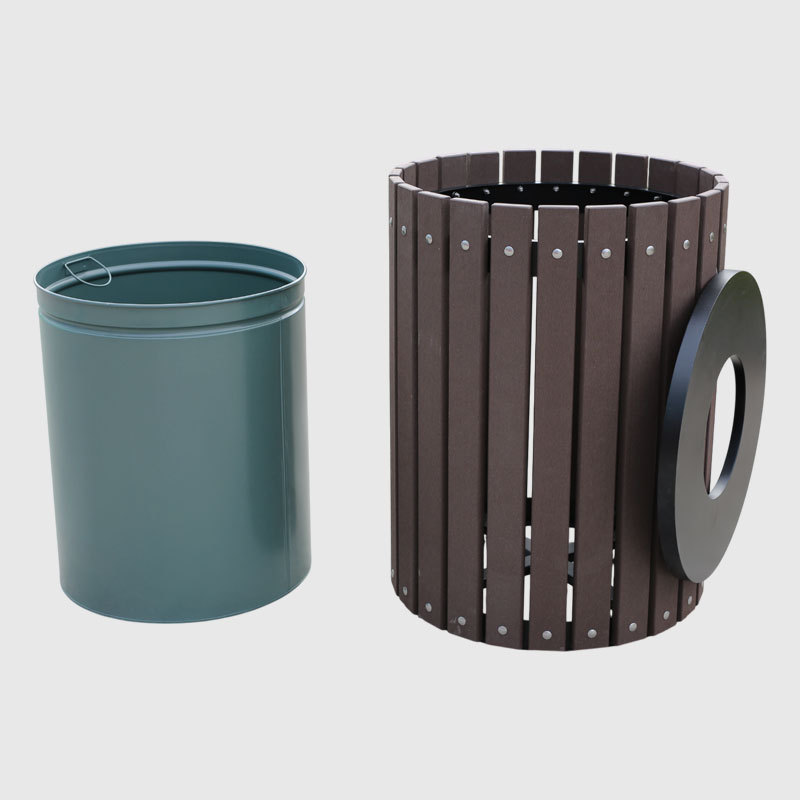 40-Gallon Outdoor Trash Can - Recycled Plastic Bin