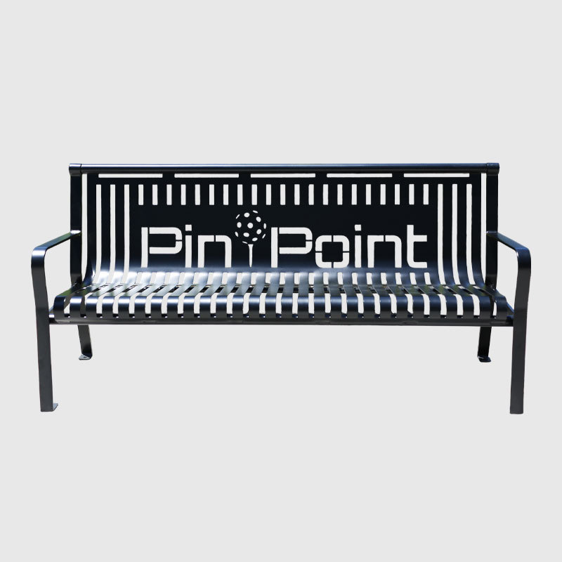 Commercial Park Bench - 6ft Outdoor Steel with Backrest