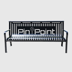 Commercial Park Bench - 6ft Outdoor Steel with Backrest