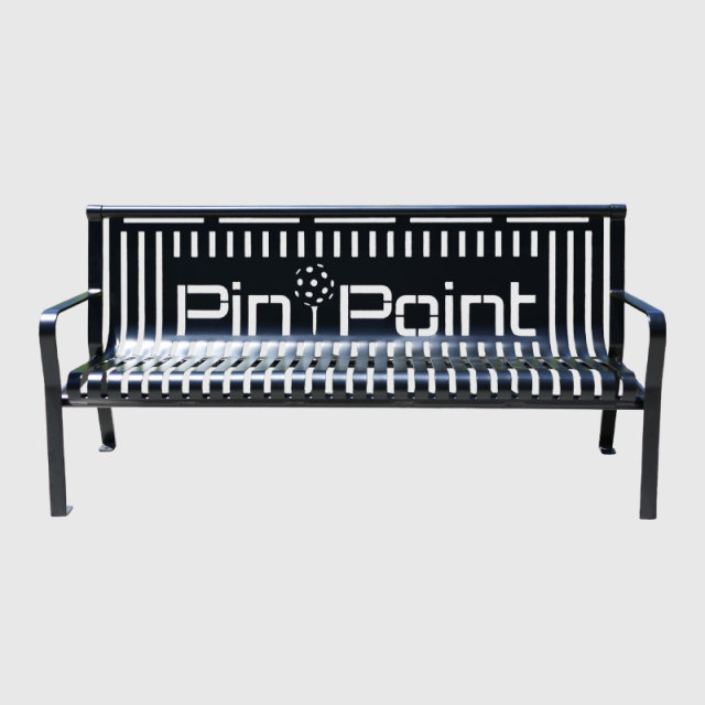Commercial Park Bench - 6ft Outdoor Steel with Backrest