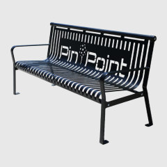 Commercial Park Bench - 6ft Outdoor Steel with Backrest