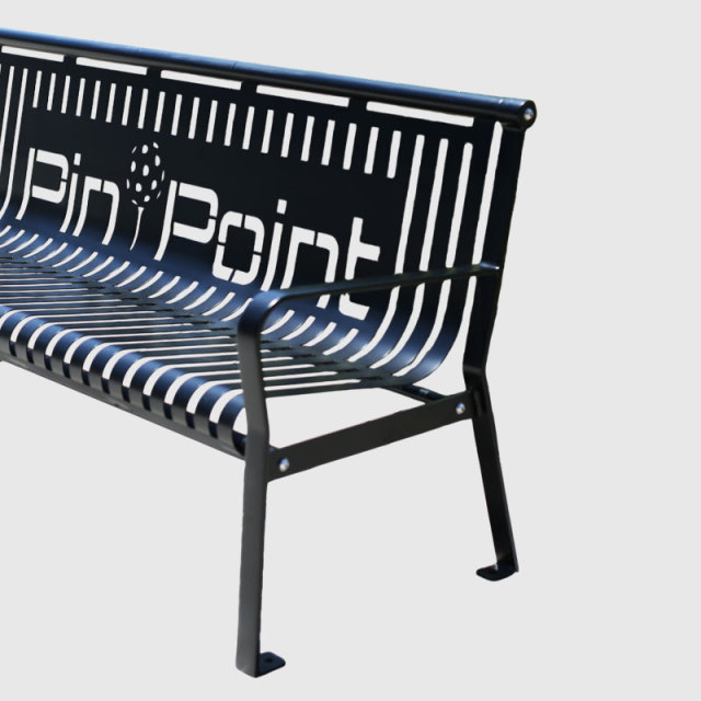 Commercial Park Bench - 6ft Outdoor Steel with Backrest
