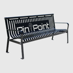 Commercial Park Bench - 6ft Outdoor Steel with Backrest