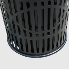 Round Outdoor Trash Can - Die-Stamped Lid, 36 Gallon Capacity