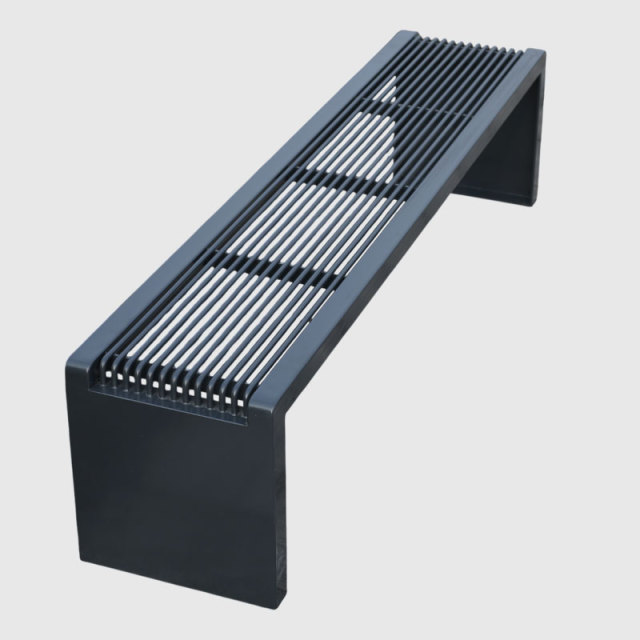 Outdoor Backless Bench – Steel Patio Park Bench