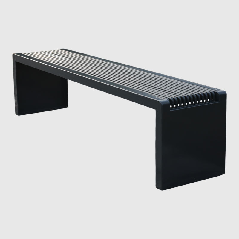 Outdoor Backless Bench – Steel Patio Park Bench