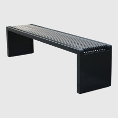 Outdoor Backless Bench – Steel Patio Park Bench