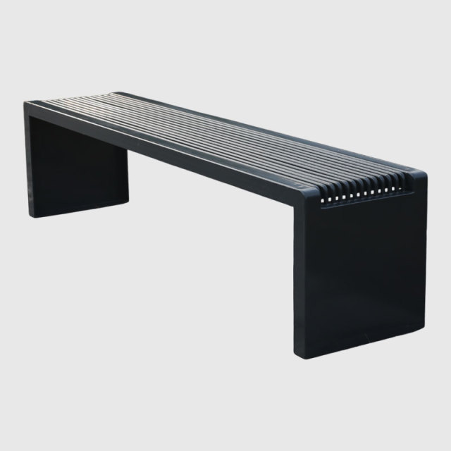 Outdoor Backless Bench – Steel Patio Park Bench