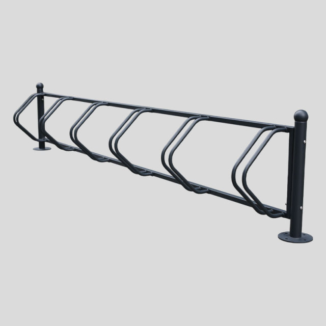 Vintage 5-Bike Parking Rack - Galvanized Steel , Powder Coated - Arlau