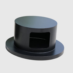 Round Outdoor Trash Can - Die-Stamped Lid, 36 Gallon Capacity