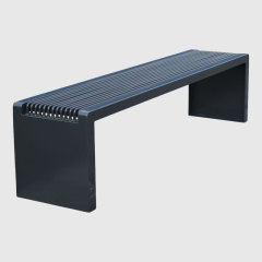 Outdoor Backless Bench – Steel Patio Park Bench