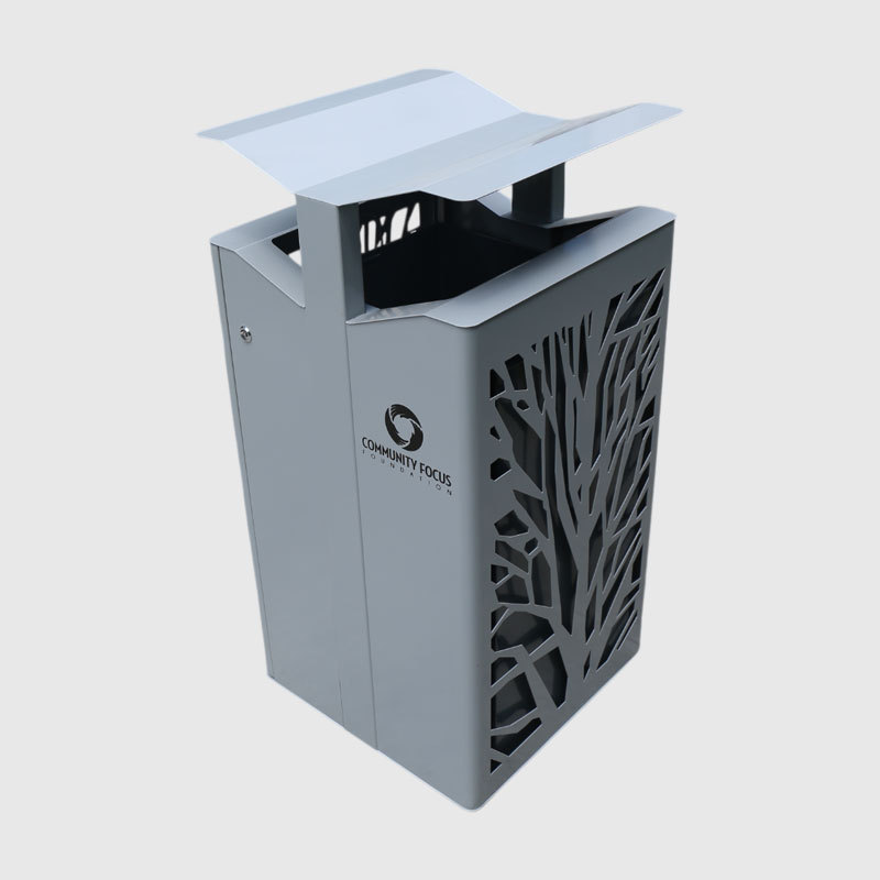 45-Gallon Outdoor Trash Can - Architectural Treeline Design