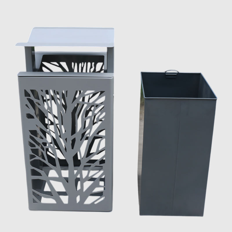 45-Gallon Outdoor Trash Can - Architectural Treeline Design