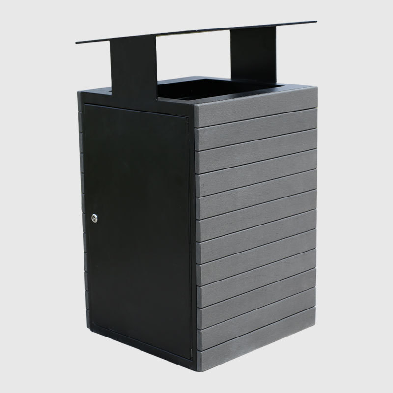 Outdoor Garden Recycling Bin with Lockable Inclined Top