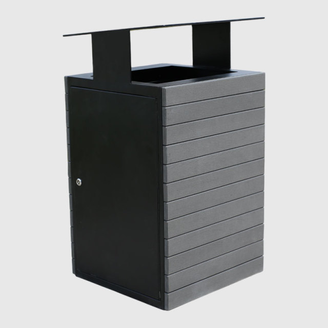 Outdoor Garden Recycling Bin with Lockable Inclined Top