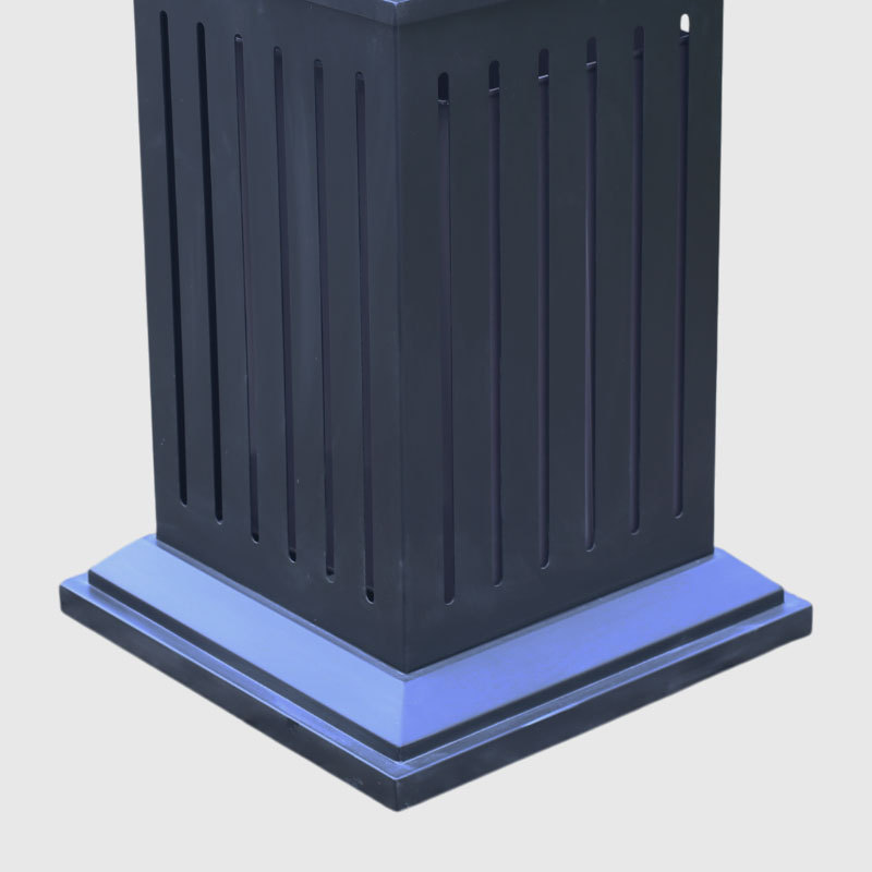 Black Commercial Galvanized Steel Trash Can - Lock Lid with Ashtray