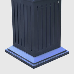 Black Commercial Galvanized Steel Trash Can - Lock Lid with Ashtray