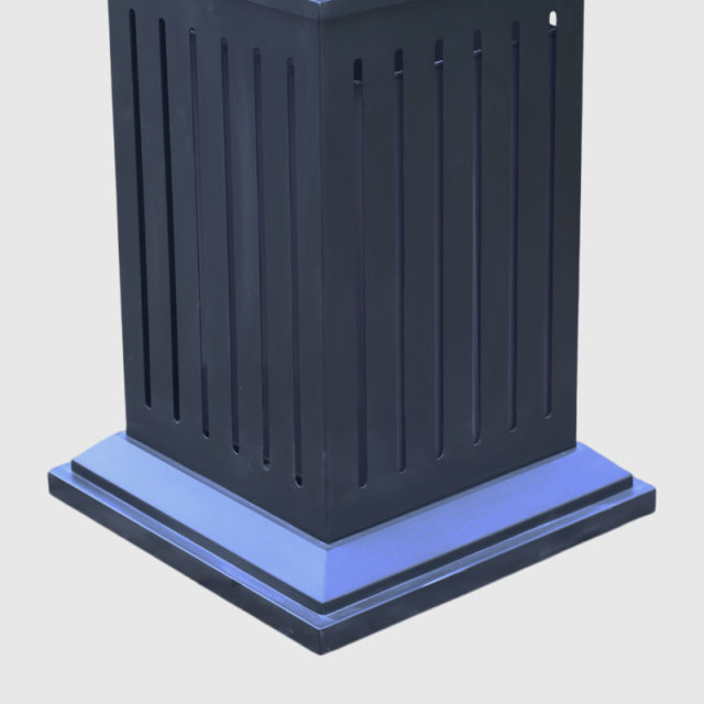 Black Commercial Galvanized Steel Trash Can - Lock Lid with Ashtray