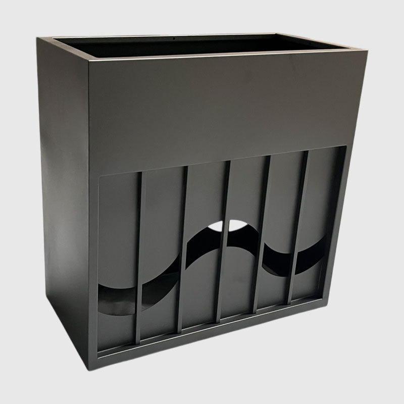Black Matte Powder Coated Metal Planter Divider Outdoor - Arlau