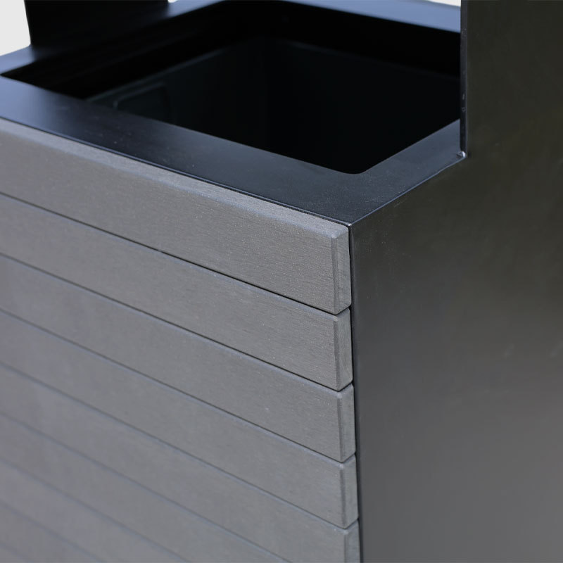 Outdoor Garden Recycling Bin with Lockable Inclined Top