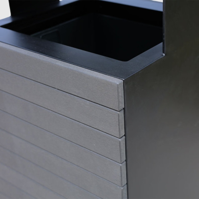 Outdoor Garden Recycling Bin with Lockable Inclined Top