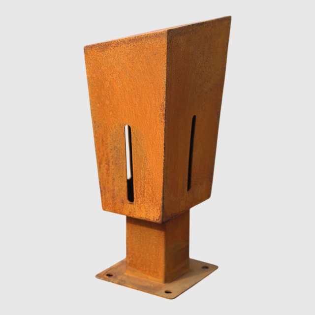 Modern Rust Finish Roadblock - Low-Maintenance Urban Landscape Barrier