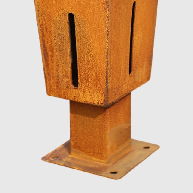 Modern Rust Finish Roadblock - Low-Maintenance Urban Landscape Barrier