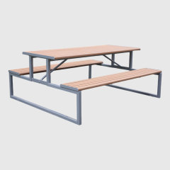Heavy-Duty Park Picnic Table - Double-Sided 6ft Outdoor Bench Set
