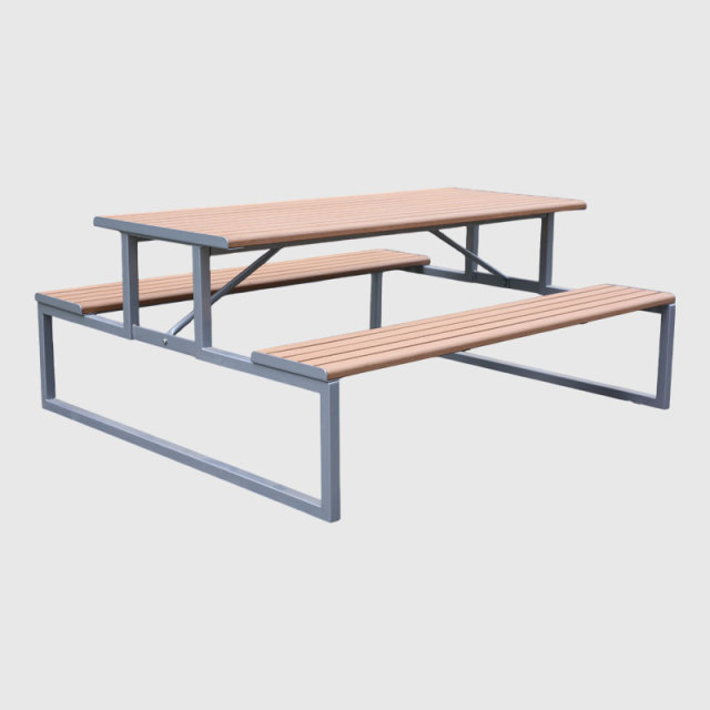 Heavy-Duty Park Picnic Table - Double-Sided 6ft Outdoor Bench Set