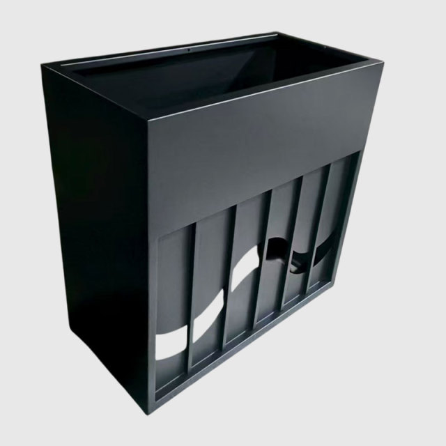 Black Matte Powder Coated Metal Planter Divider Outdoor - Arlau
