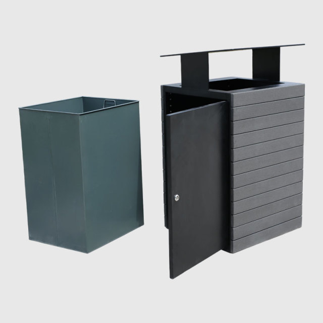 Outdoor Garden Recycling Bin with Lockable Inclined Top