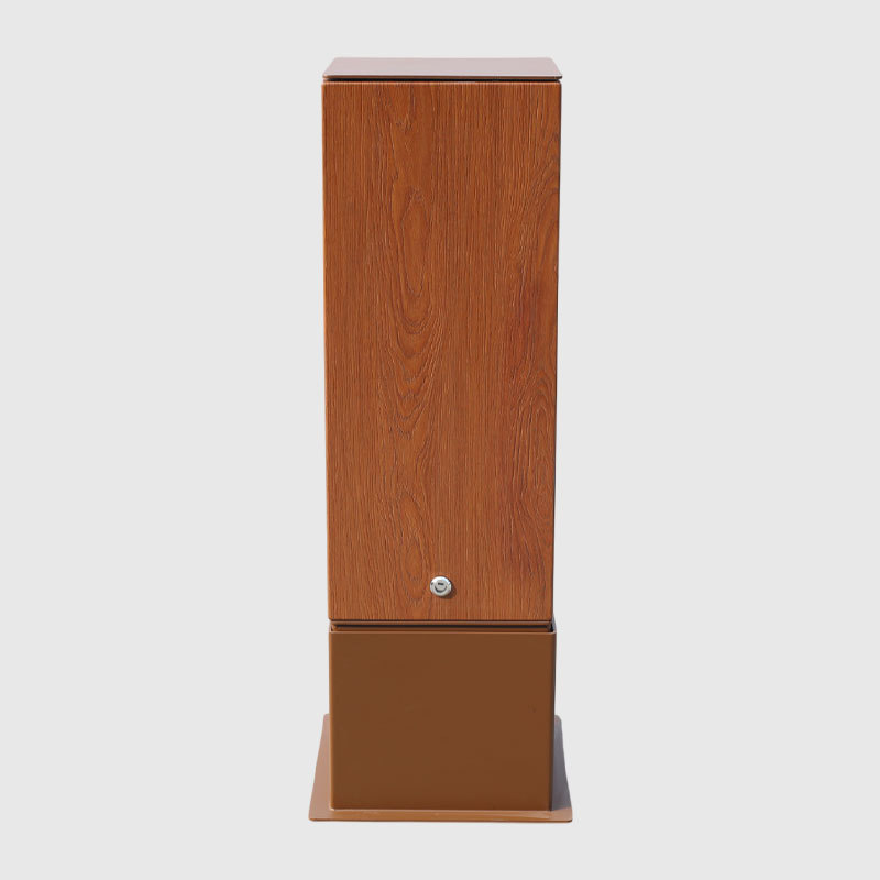 Wood Effect Road Barrier - Aluminum Pre Embedded Base - yalau
