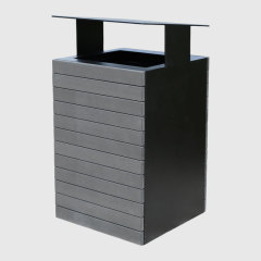 Outdoor Garden Recycling Bin with Lockable Inclined Top