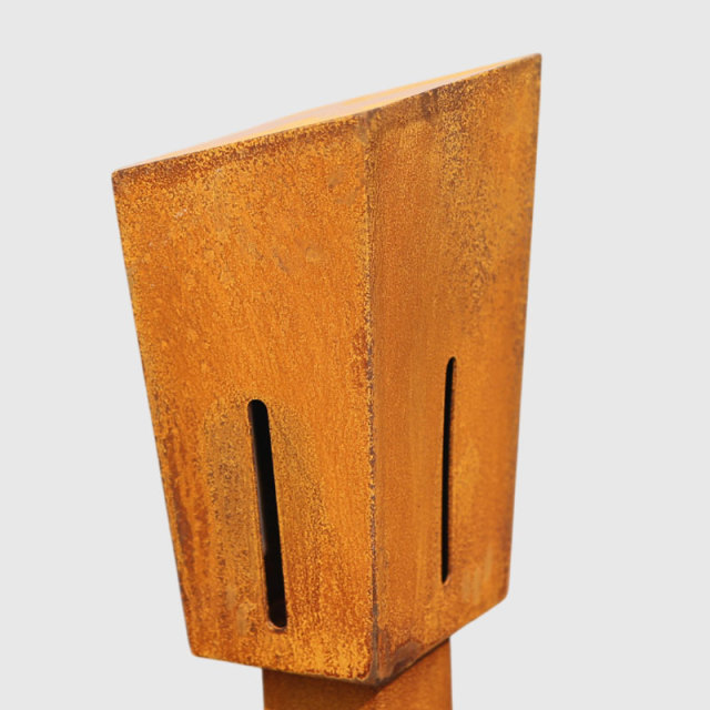 Modern Rust Finish Roadblock - Low-Maintenance Urban Landscape Barrier