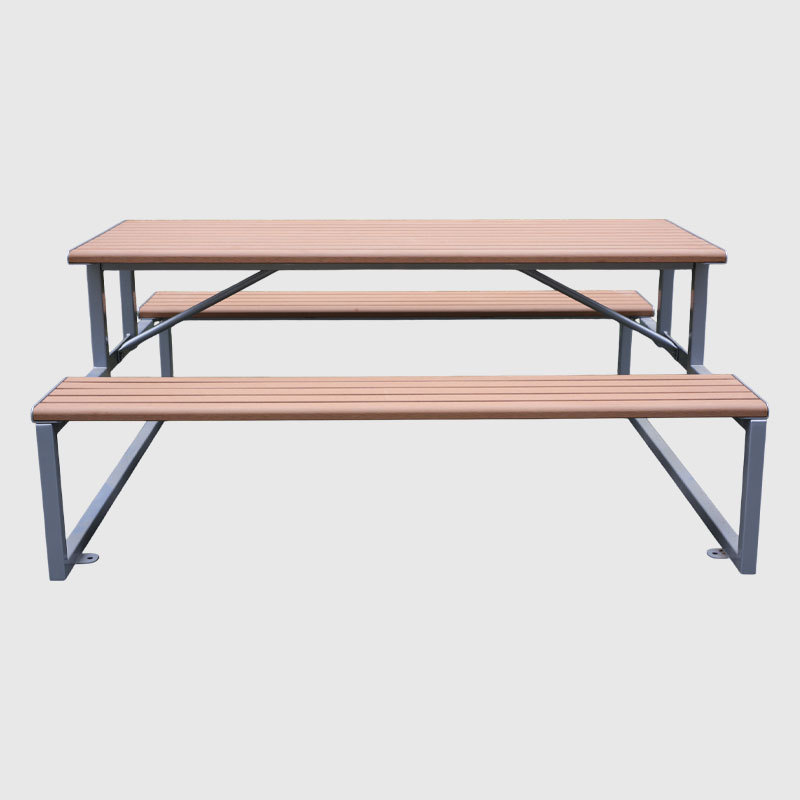 Heavy-Duty Park Picnic Table - Double-Sided 6ft Outdoor Bench Set