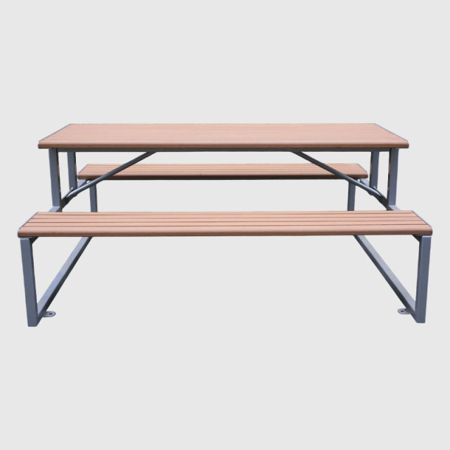 Heavy-Duty Park Picnic Table - Double-Sided 6ft Outdoor Bench Set