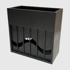 Black Matte Powder Coated Metal Planter Divider Outdoor - Arlau
