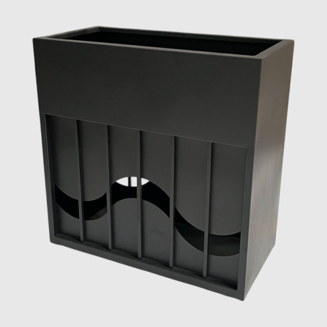 Black Matte Powder Coated Metal Planter Divider Outdoor - Arlau
