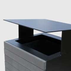 Outdoor Garden Recycling Bin with Lockable Inclined Top