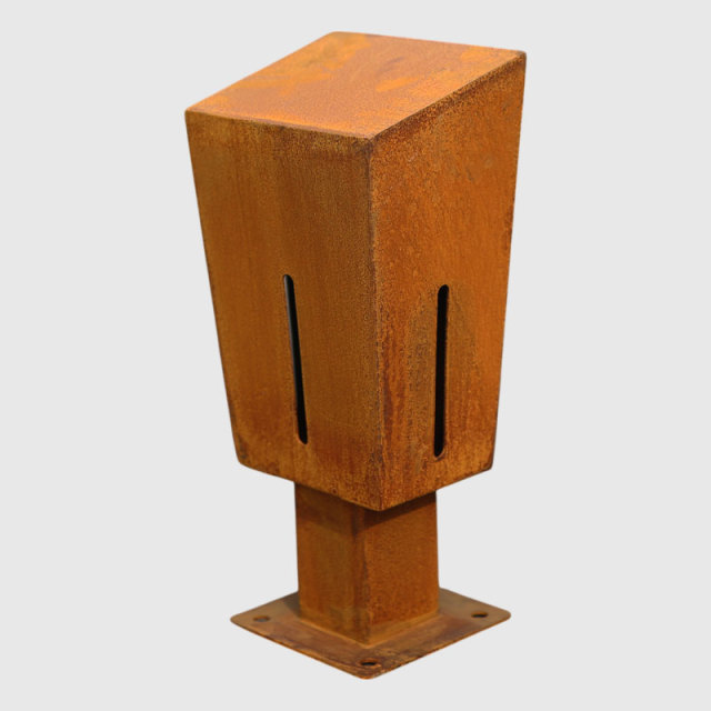 Modern Rust Finish Roadblock - Low-Maintenance Urban Landscape Barrier