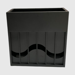 Black Matte Powder Coated Metal Planter Divider Outdoor - Arlau