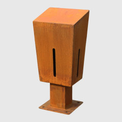 Modern Rust Finish Roadblock - Low-Maintenance Urban Landscape Barrier