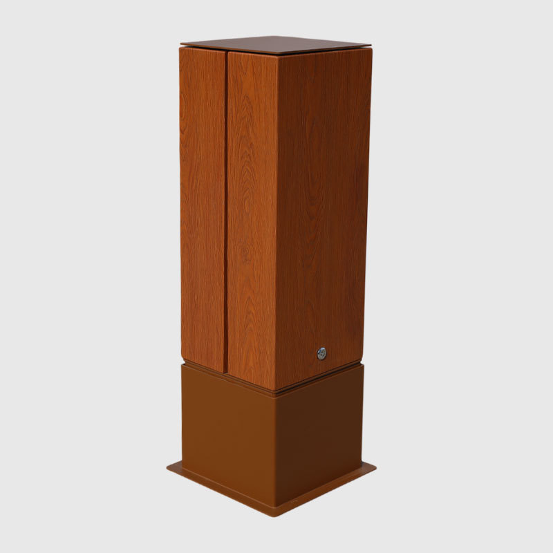 Wood Effect Road Barrier - Aluminum Pre Embedded Base - yalau