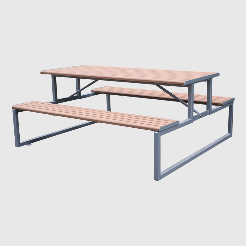 Heavy-Duty Park Picnic Table - Double-Sided 6ft Outdoor Bench Set