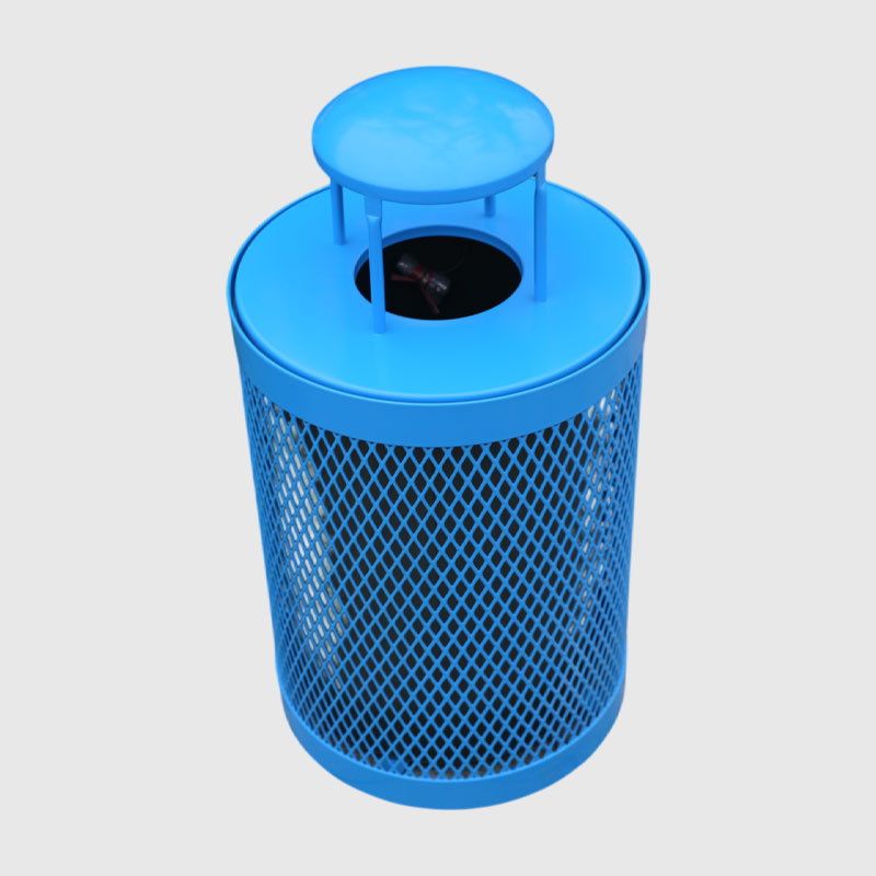 36 Gallon Outdoor Trash Can - Vandal-Resistant Steel Mesh by Arlau