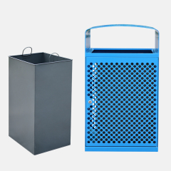 Commercial 60-Gallon Trash Bin - Weatherproof Stainless Steel - yalau