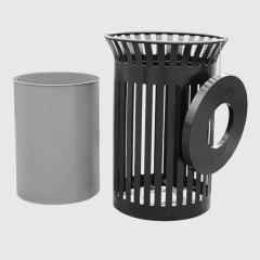 36-Gallon Outdoor Trash Can - Heavy-Duty Commercial Waste Receptacle