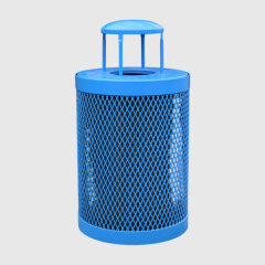 36 Gallon Outdoor Trash Can - Vandal-Resistant Steel Mesh by Arlau