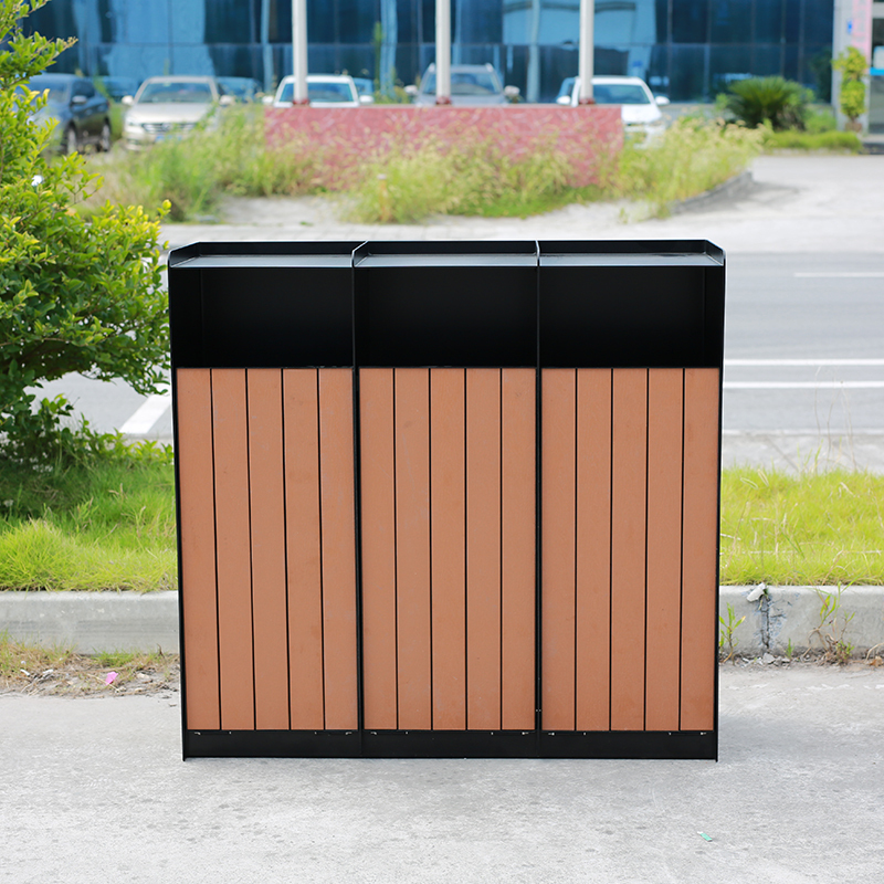 Wooden Trash Can for Scenic Spots - Classification Bin